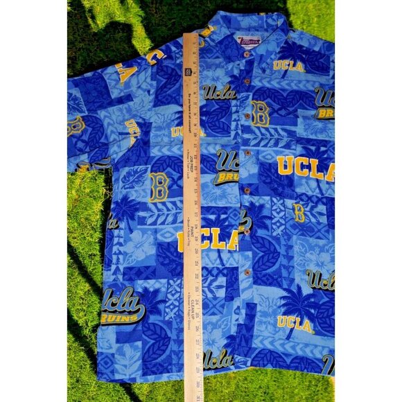 Reyn Spooner UCLA Bruins Hawaiian Shirt Men’s Large Blue 100% Rayon EUC - Picture 8 of 15